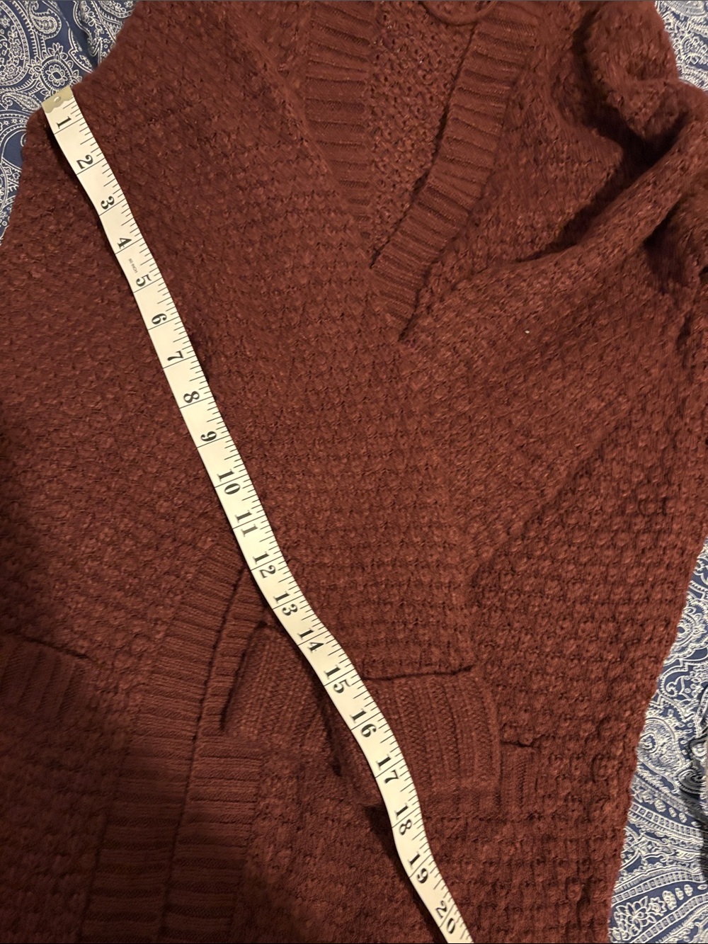 Vero Moda Open-Front Chunky Cardigan - Deep Rust - Picture 3 of 5